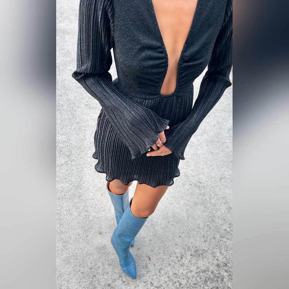 Suboo Crystal Deep V Mini Dress